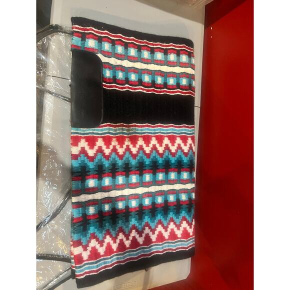 Show Stoppin Ranch Show Pad 34x38.5 Red, Turquoise, Black Horse Western - Picture 7 of 10